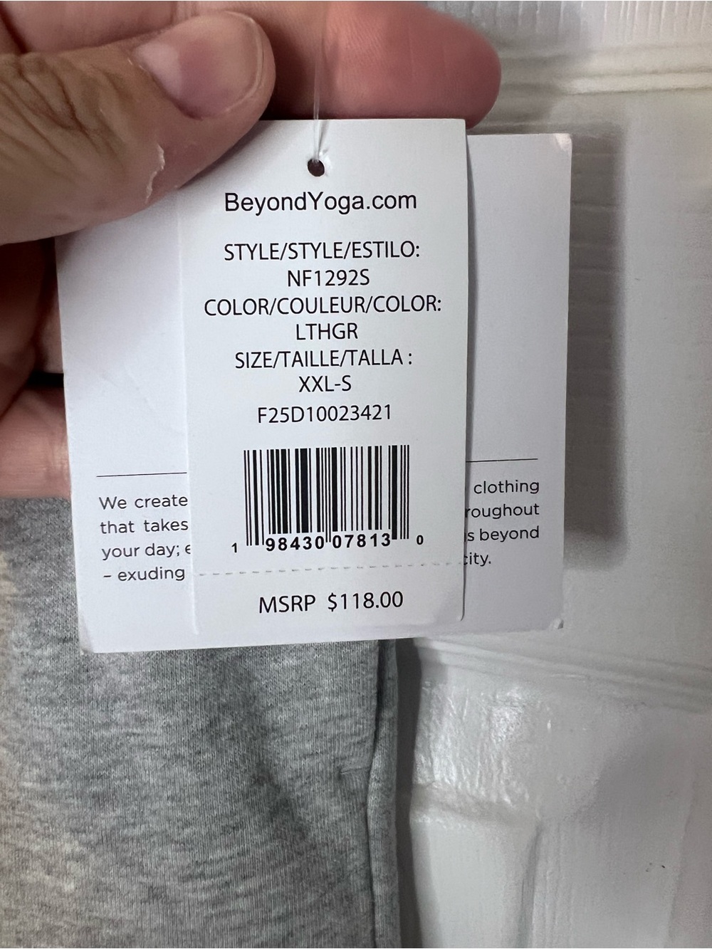 #792 NWT Beyond Yoga LuxeFleece Wide Leg Pants XXL Short Gray - Picture 5 of 6
